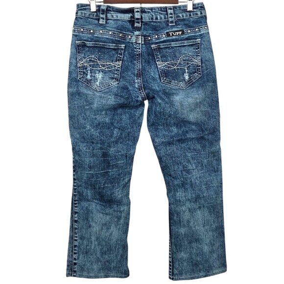 Cowgirl Tuff Womens Distressed Bootcut Jeans W29 L31 W Embroidered Back Pockets - Picture 2 of 9